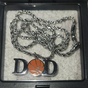 Basketball Dad Silver Necklace